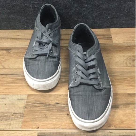 Vans Men's Chukka Low Grey/White Chambray Skate Shoes - Size 10.5 - Picture 2 of 6